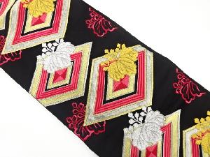 アンティーク　菱に桐模様織り出し袋帯（着用可）